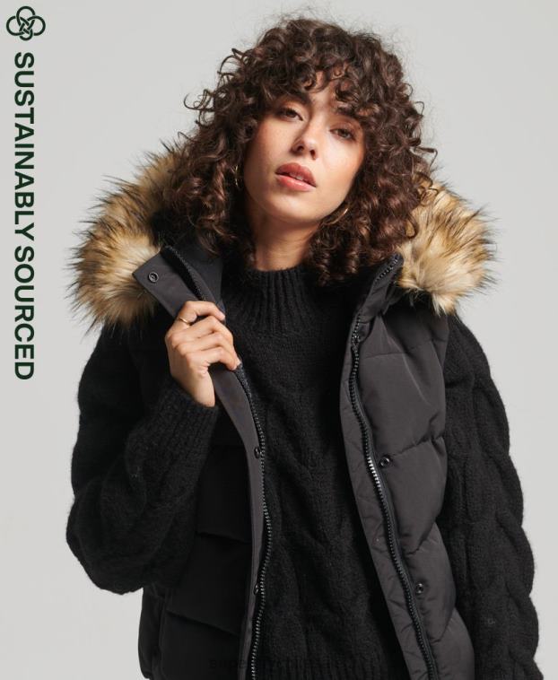 mujer Superdry negro ella chaleco 2R68Z5533