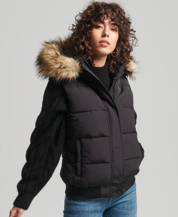 mujer Superdry negro ella chaleco 2R68Z5533