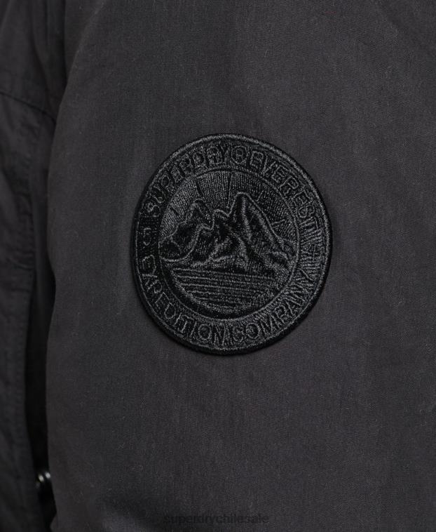 mujer Superdry negro parka abajo del everest 2R68Z3598