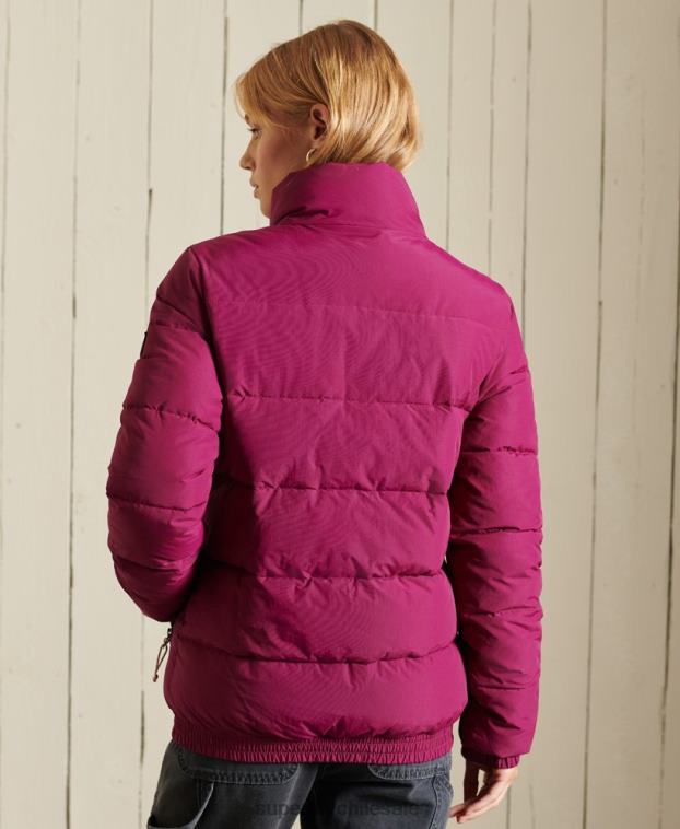 mujer Superdry púrpura chaqueta acolchada retro source 2R68Z5587