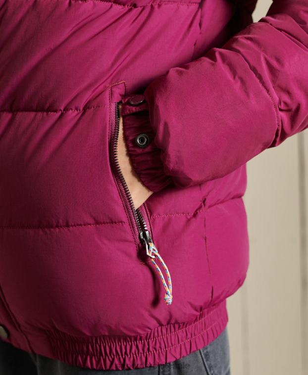 mujer Superdry púrpura chaqueta acolchada retro source 2R68Z5587