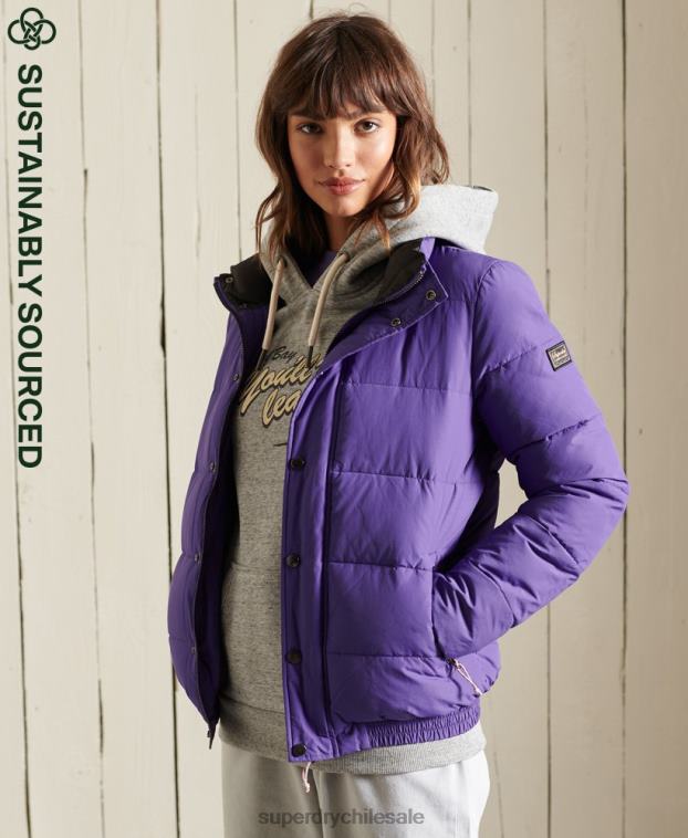 mujer Superdry púrpura chaqueta acolchada retro source 2R68Z5621