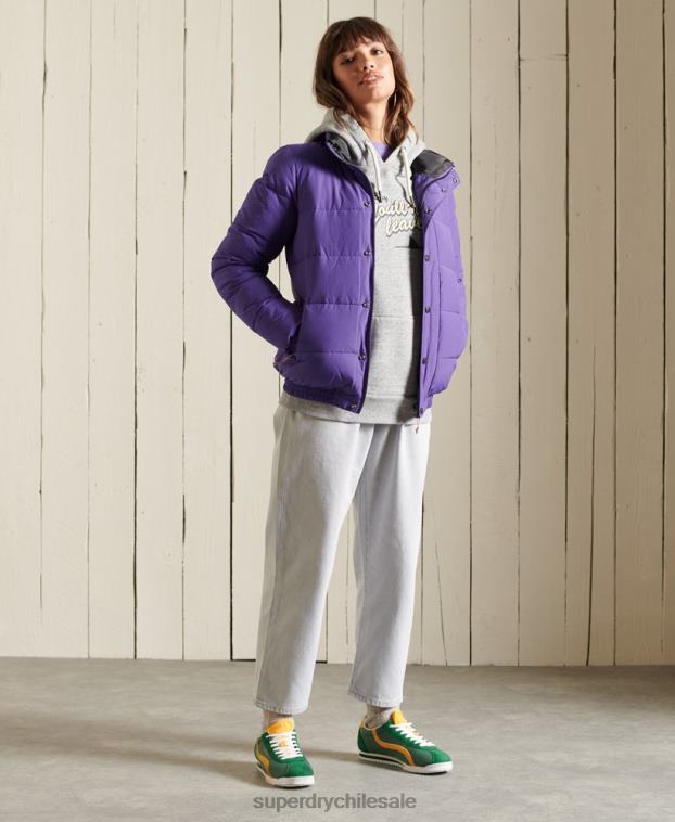 mujer Superdry púrpura chaqueta acolchada retro source 2R68Z5621