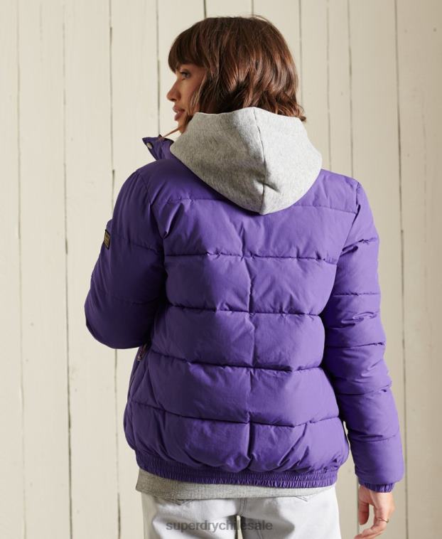 mujer Superdry púrpura chaqueta acolchada retro source 2R68Z5621