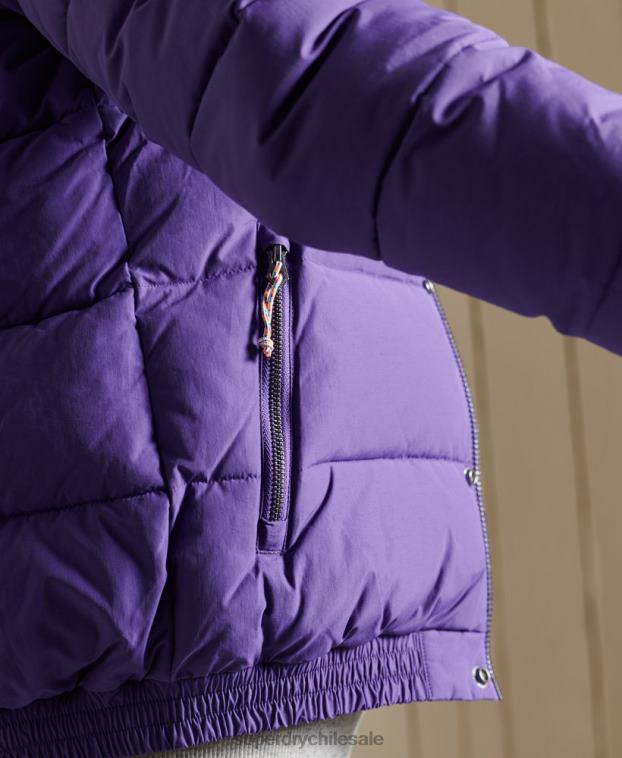 mujer Superdry púrpura chaqueta acolchada retro source 2R68Z5621