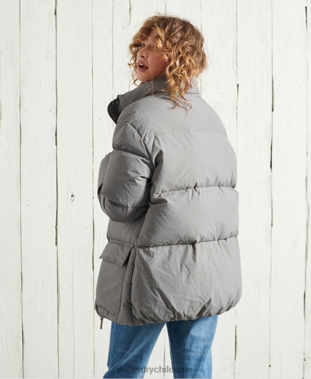mujer Superdry plata chamarra con cuello embudo de edición limitada 2R68Z5696