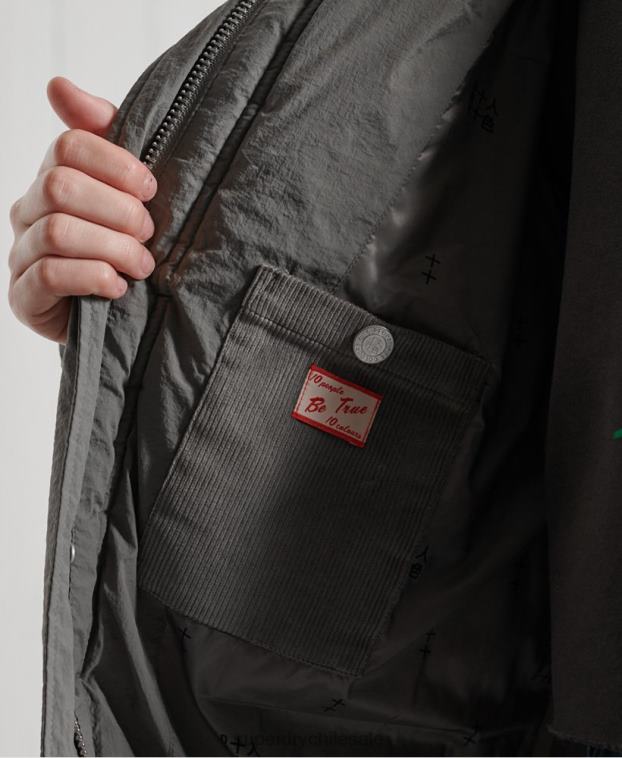 mujer Superdry plata chamarra con cuello embudo de edición limitada 2R68Z5696