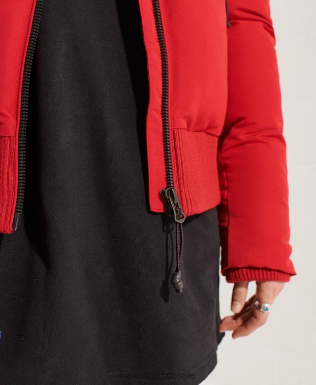 mujer Superdry rojo chamarra bomber código everest 2R68Z5494