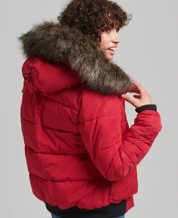 mujer Superdry rojo chamarra bomber everest ella 2R68Z5517