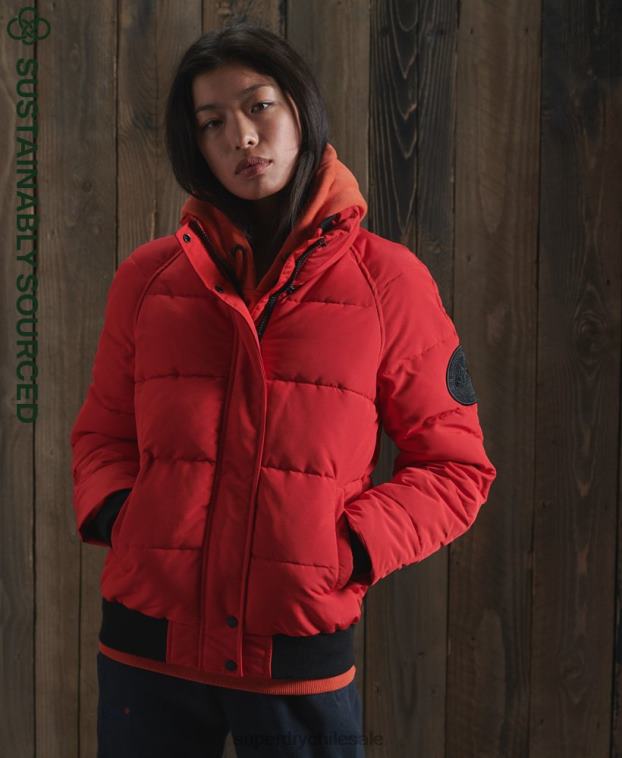 mujer Superdry rojo chamarra bomber everest sin capucha 2R68Z5659