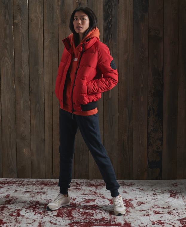 mujer Superdry rojo chamarra bomber everest sin capucha 2R68Z5659