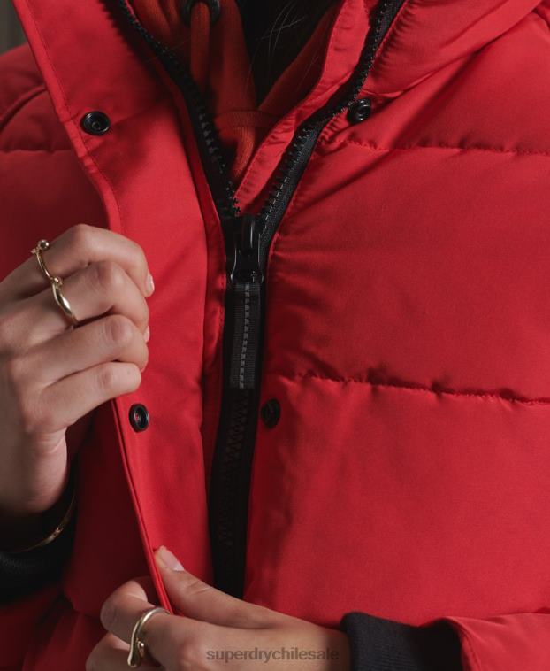 mujer Superdry rojo chamarra bomber everest sin capucha 2R68Z5659