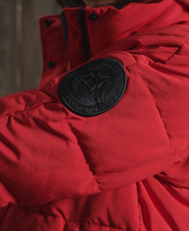 mujer Superdry rojo chamarra bomber everest sin capucha 2R68Z5659