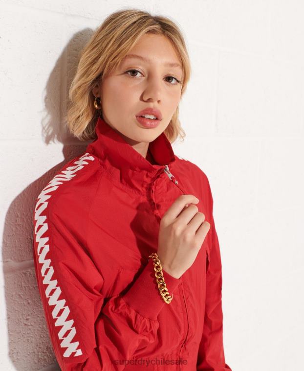 mujer Superdry rojo chamarra cortavientos code energy sd 2R68Z5670