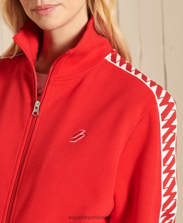 mujer Superdry rojo chamarra de chándal con cinta oversize 2R68Z6048