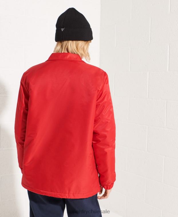 mujer Superdry rojo chamarra entrenador a presión 2R68Z5733