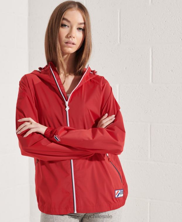 mujer Superdry rojo chamarra ligera code sport 2R68Z5604