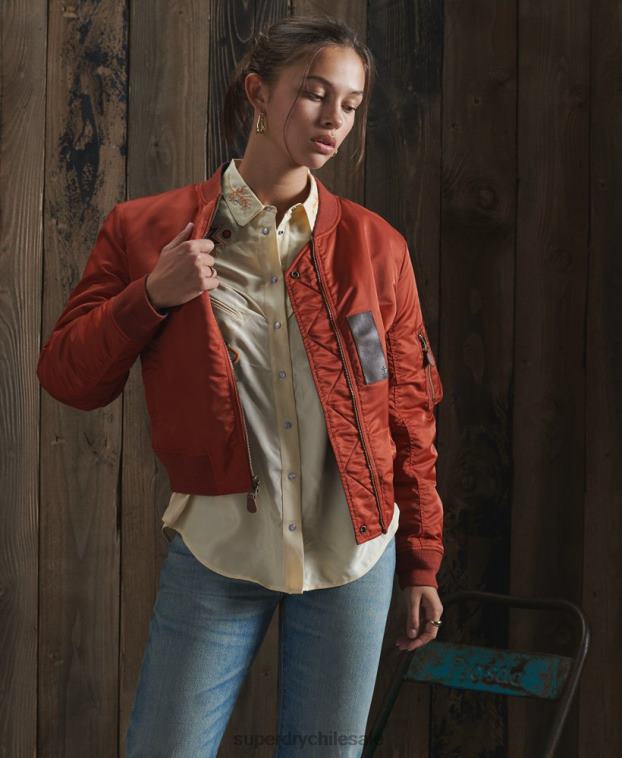 mujer Superdry rojo chamarra reversible dry edición limitada 2R68Z5551