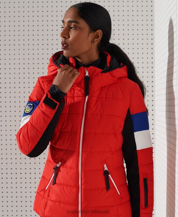 mujer Superdry rojo chaqueta acolchada alpine revive 2R68Z5677