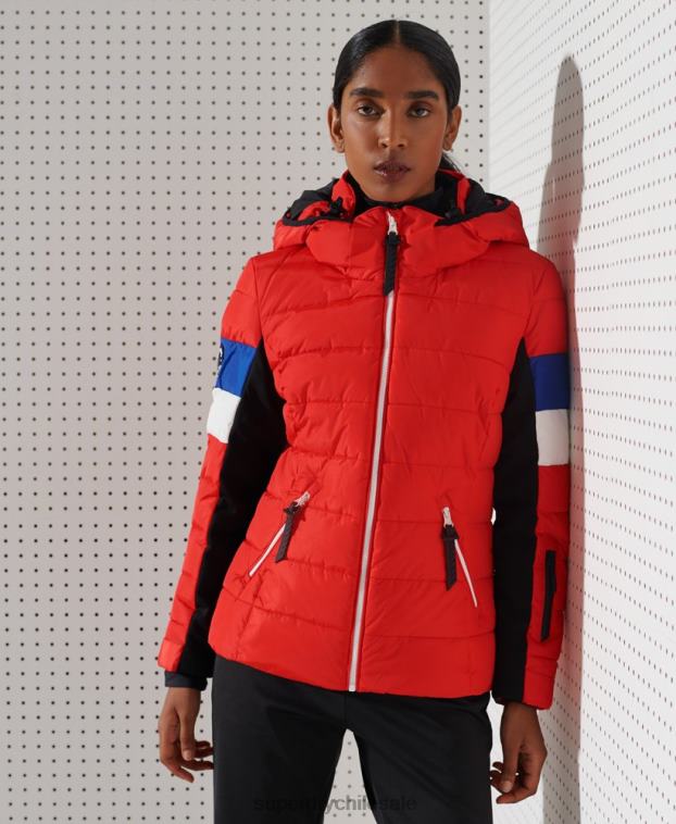 mujer Superdry rojo chaqueta acolchada alpine revive 2R68Z5677