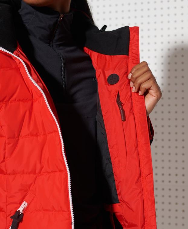 mujer Superdry rojo chaqueta acolchada alpine revive 2R68Z5677