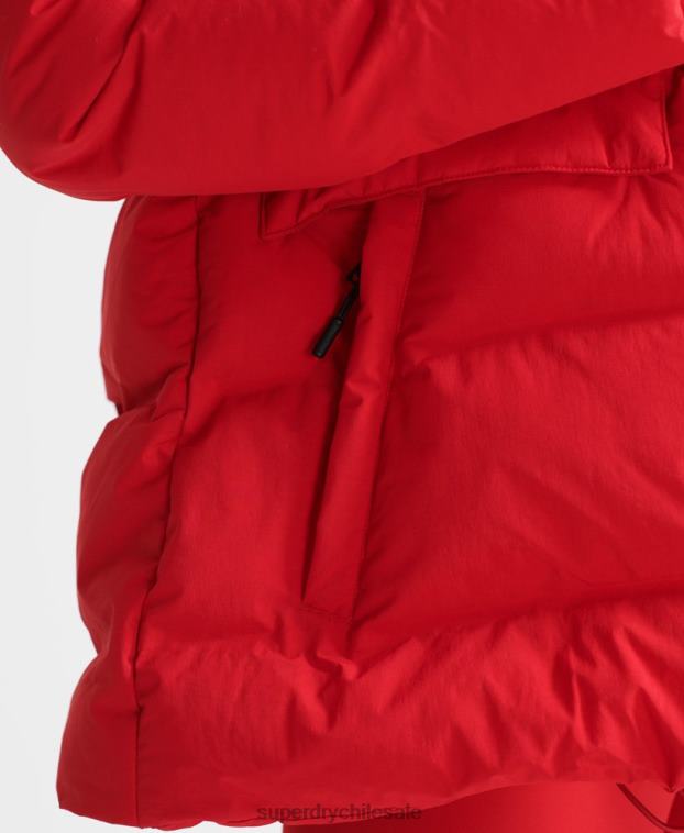 mujer Superdry rojo chaqueta acolchada boxy tren 2R68Z5729