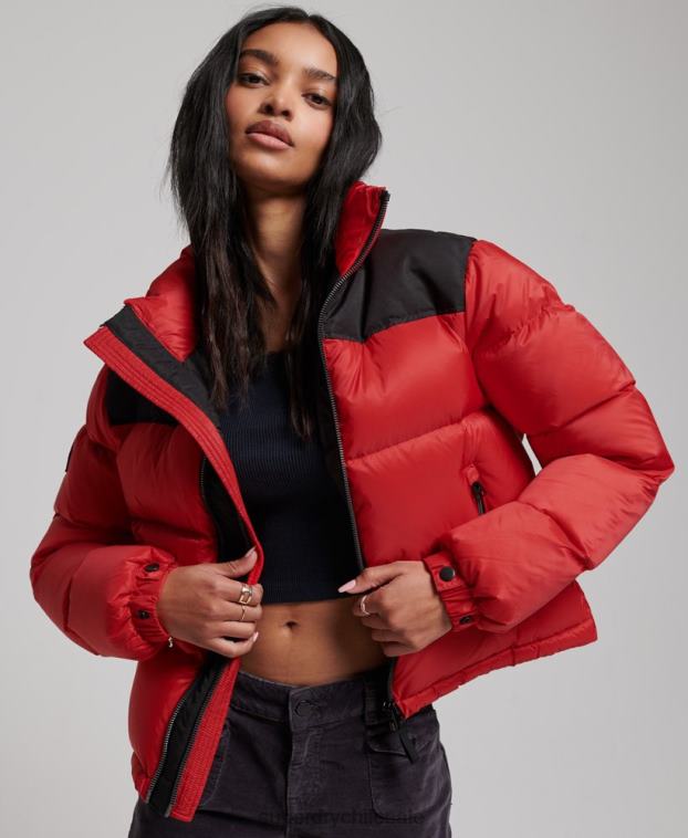 mujer Superdry rojo chaqueta acolchada con código sportstyle 2R68Z5524