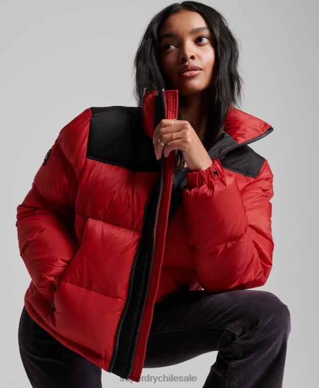 mujer Superdry rojo chaqueta acolchada con código sportstyle 2R68Z5524