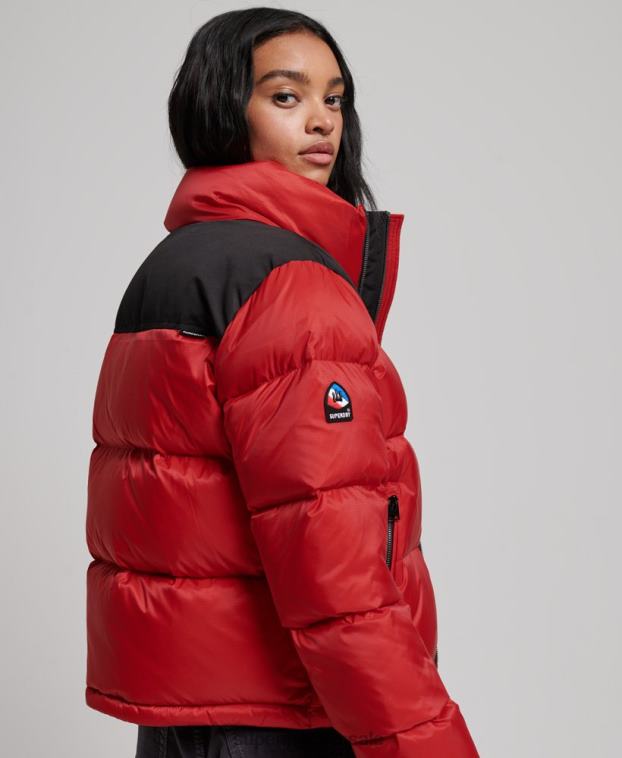 mujer Superdry rojo chaqueta acolchada con código sportstyle 2R68Z5524