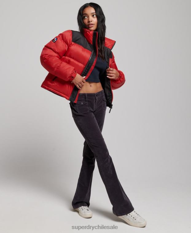 mujer Superdry rojo chaqueta acolchada con código sportstyle 2R68Z5524