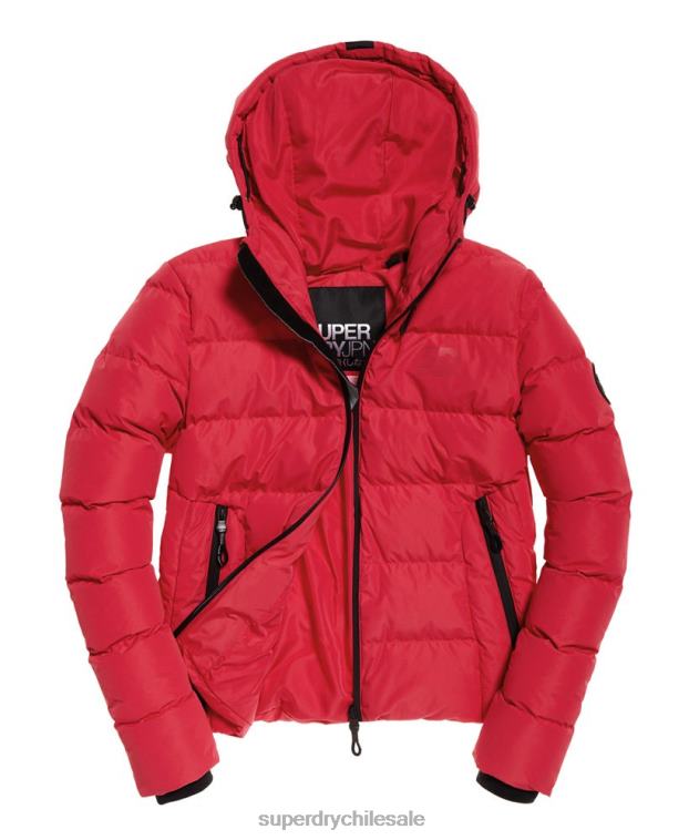 mujer Superdry rojo chaqueta acolchada con ícono 2R68Z3831