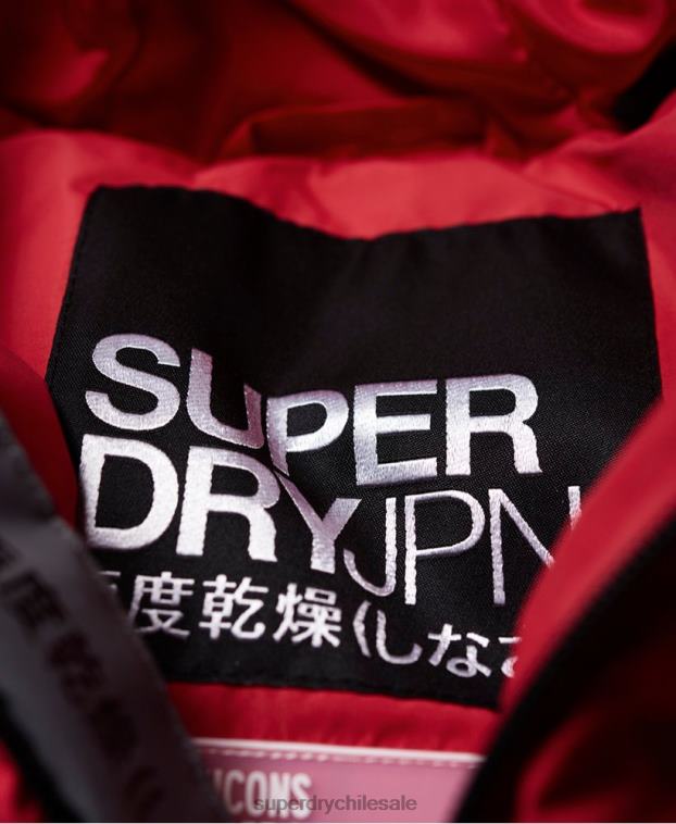 mujer Superdry rojo chaqueta acolchada con ícono 2R68Z3831