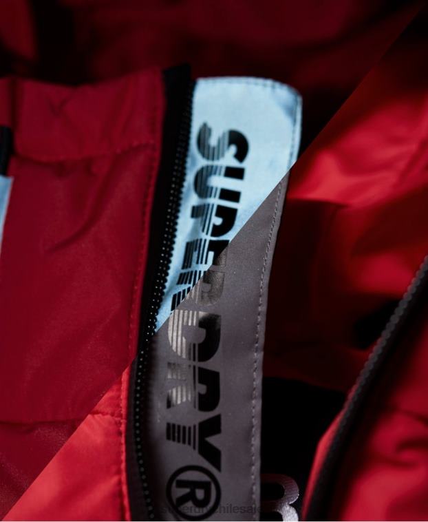 mujer Superdry rojo chaqueta acolchada con ícono 2R68Z3831