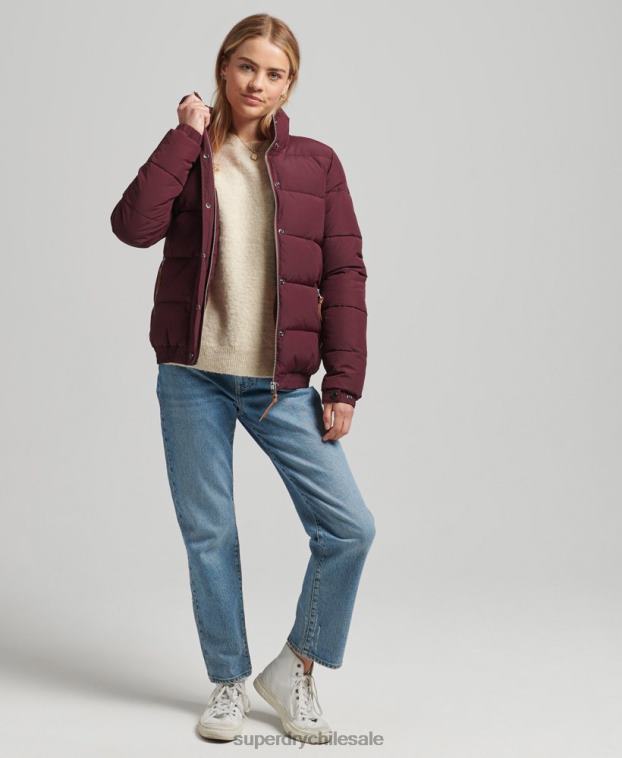 mujer Superdry rojo chaqueta acolchada de montaña vintage 2R68Z3697