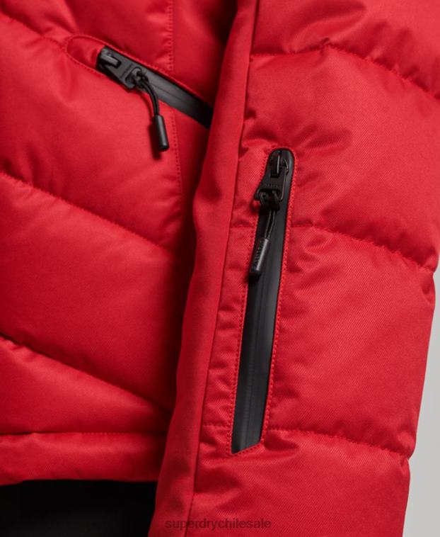 mujer Superdry rojo chaqueta acolchada de nieve de lujo 2R68Z3566