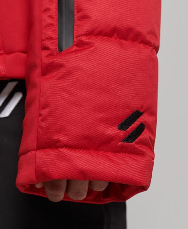 mujer Superdry rojo chaqueta acolchada de nieve de lujo 2R68Z3566
