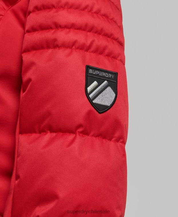 mujer Superdry rojo chaqueta acolchada de nieve de lujo 2R68Z3566
