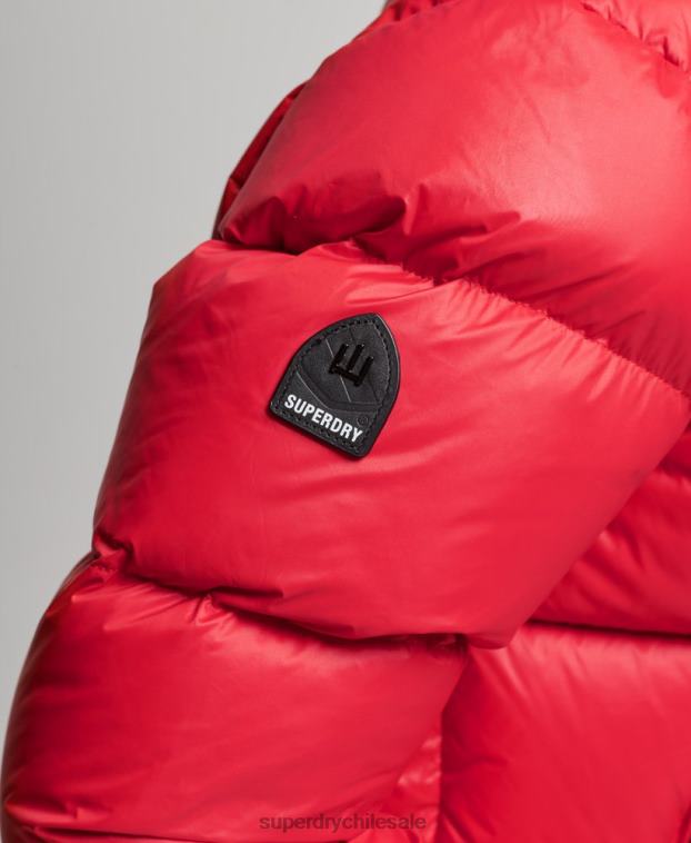 mujer Superdry rojo chaqueta acolchada de plumón alpino de lujo 2R68Z5584