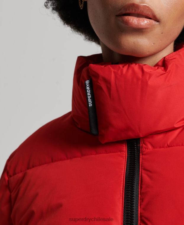 mujer Superdry rojo chaqueta acolchada deportiva con palangre 2R68Z5640