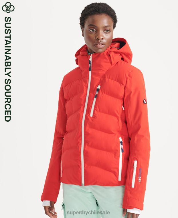 mujer Superdry rojo chaqueta acolchada motion pro 2R68Z3832