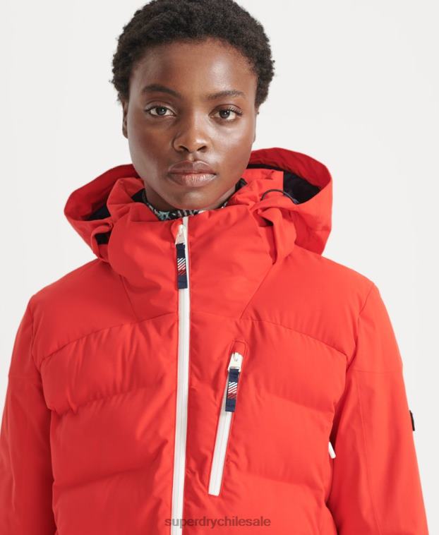 mujer Superdry rojo chaqueta acolchada motion pro 2R68Z3832