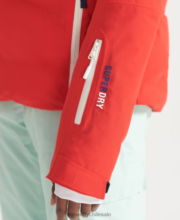 mujer Superdry rojo chaqueta acolchada motion pro 2R68Z3832