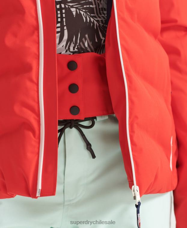 mujer Superdry rojo chaqueta acolchada motion pro 2R68Z3832