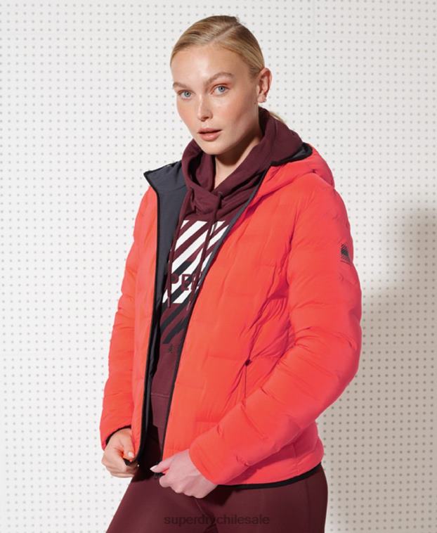 mujer Superdry rojo chaqueta acolchada reversible 2R68Z5738
