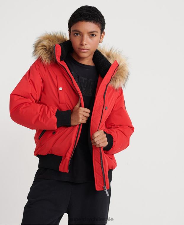 mujer Superdry rojo chaqueta bomber de microfibra 2R68Z5685