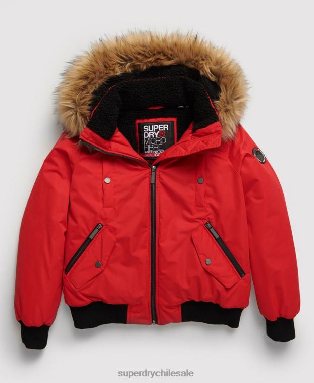 mujer Superdry rojo chaqueta bomber de microfibra 2R68Z5685
