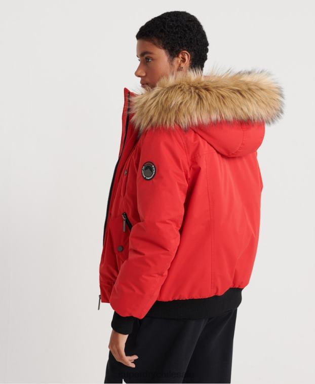 mujer Superdry rojo chaqueta bomber de microfibra 2R68Z5685