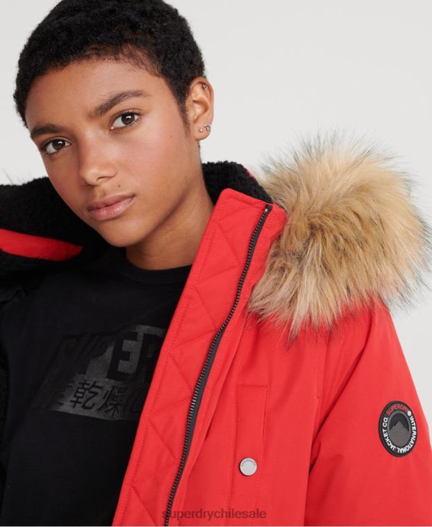 mujer Superdry rojo chaqueta bomber de microfibra 2R68Z5685