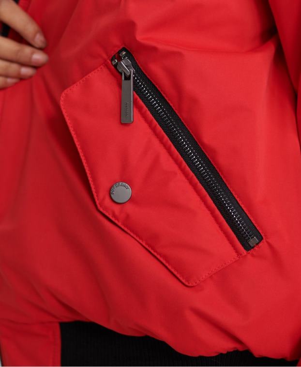 mujer Superdry rojo chaqueta bomber de microfibra 2R68Z5685