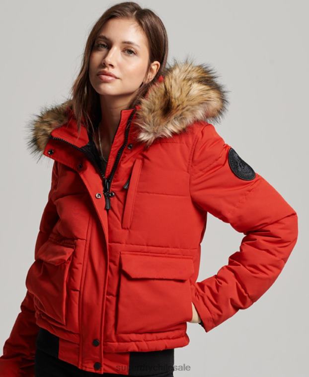 mujer Superdry rojo chaqueta bomber everest 2R68Z3770